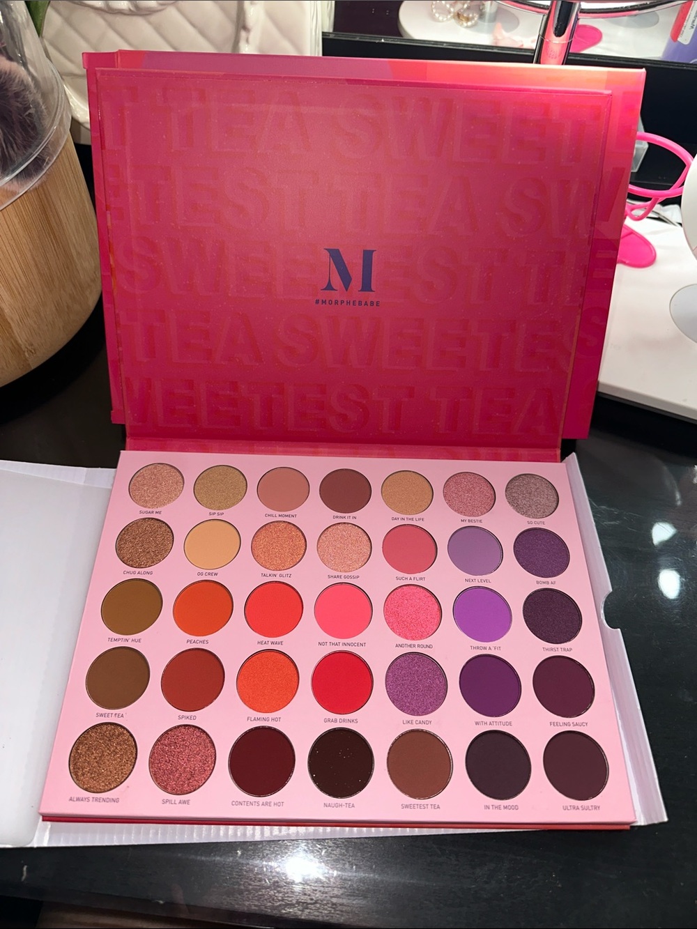 Morphe Sweetest Tea 35T Eyeshadow Palette - Hot Pink & Coral
